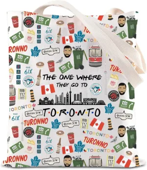 FOTAP Toronto Canada Trip Makeup Bag Toronto Souvenirs Gift Toronto Canadian Travel Bag Toronto Vocation Gifts Toronto Honeymoon Gift (Toronto tote)
