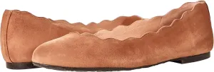 French Sole Jigsaw - Flats for Women - Leather Lining - Rubber Outsole - Scalloped Topline - Rounded Toe Makeup Suede 10 M