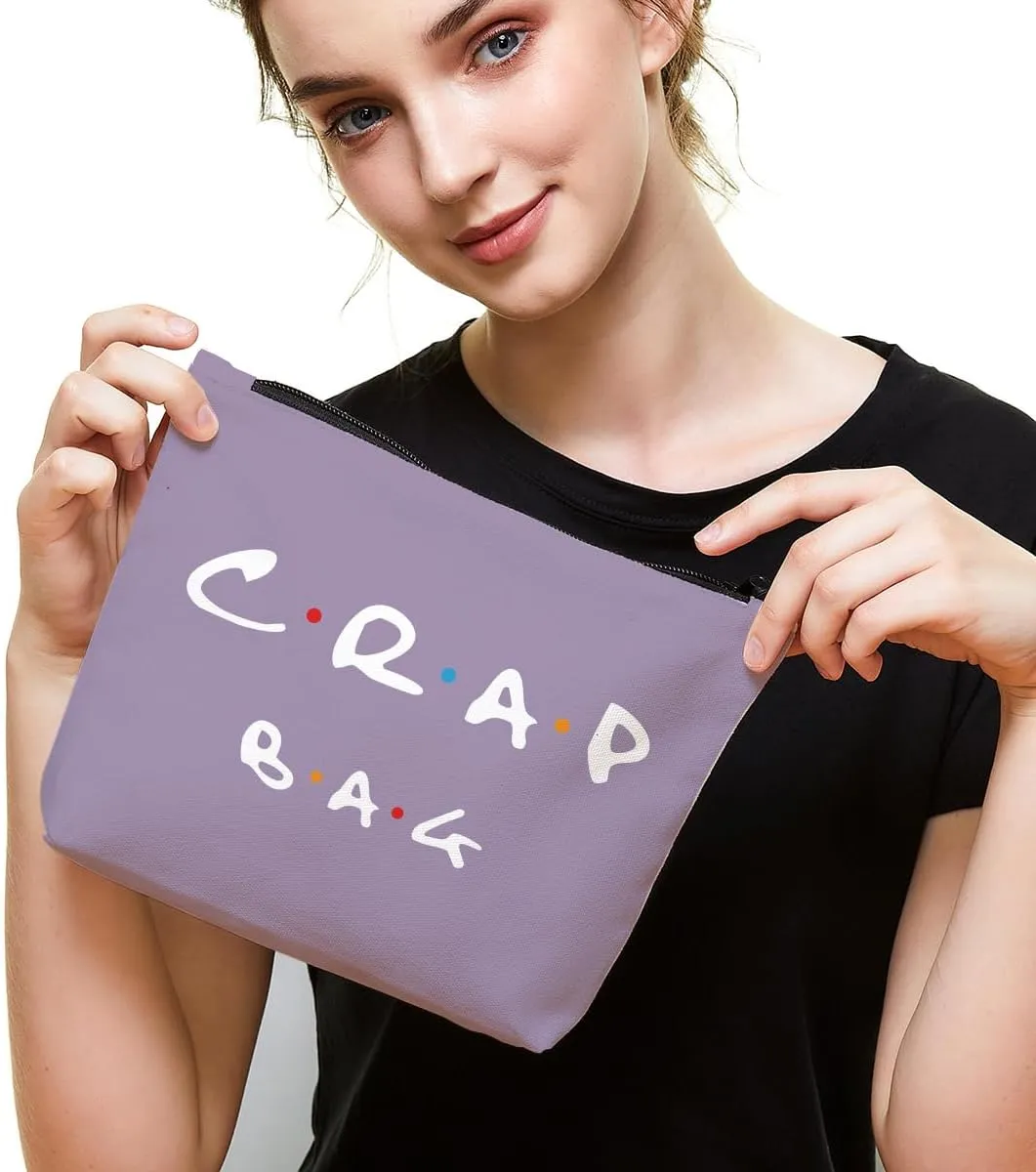 Funny gift Friend makeup bag, Best friend Cosmetic Bag, Friends Theme Natural Reusable Eco-Friendly Makeup Bag Gifts, for Women Men Best Friends Birthday Christmas Gift. Purple