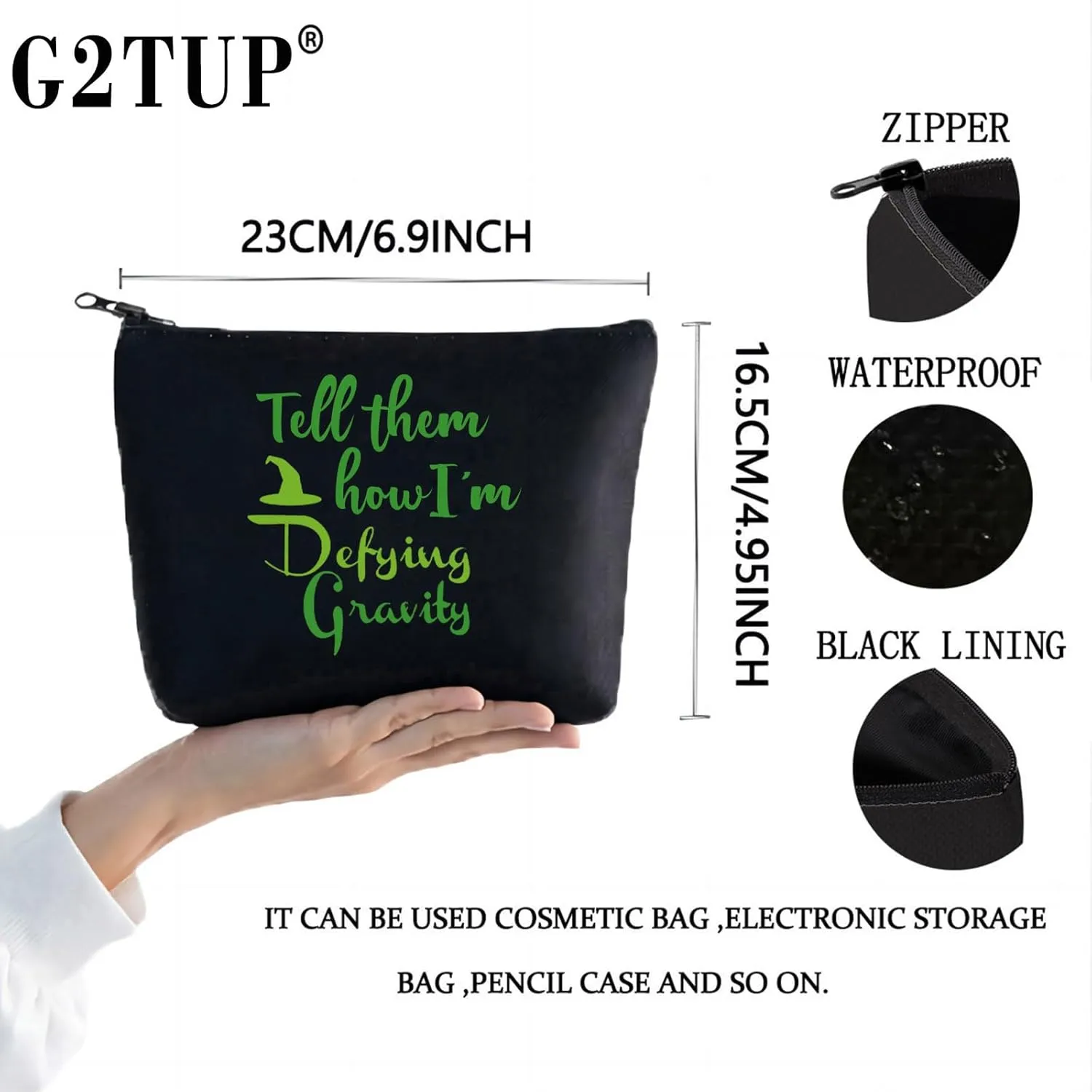 G2TUP Musical Inspired Cosmetic Bag Music Lover Gift Tell them How I’m Makeup Bag Theater Merch （Tell Them Bl