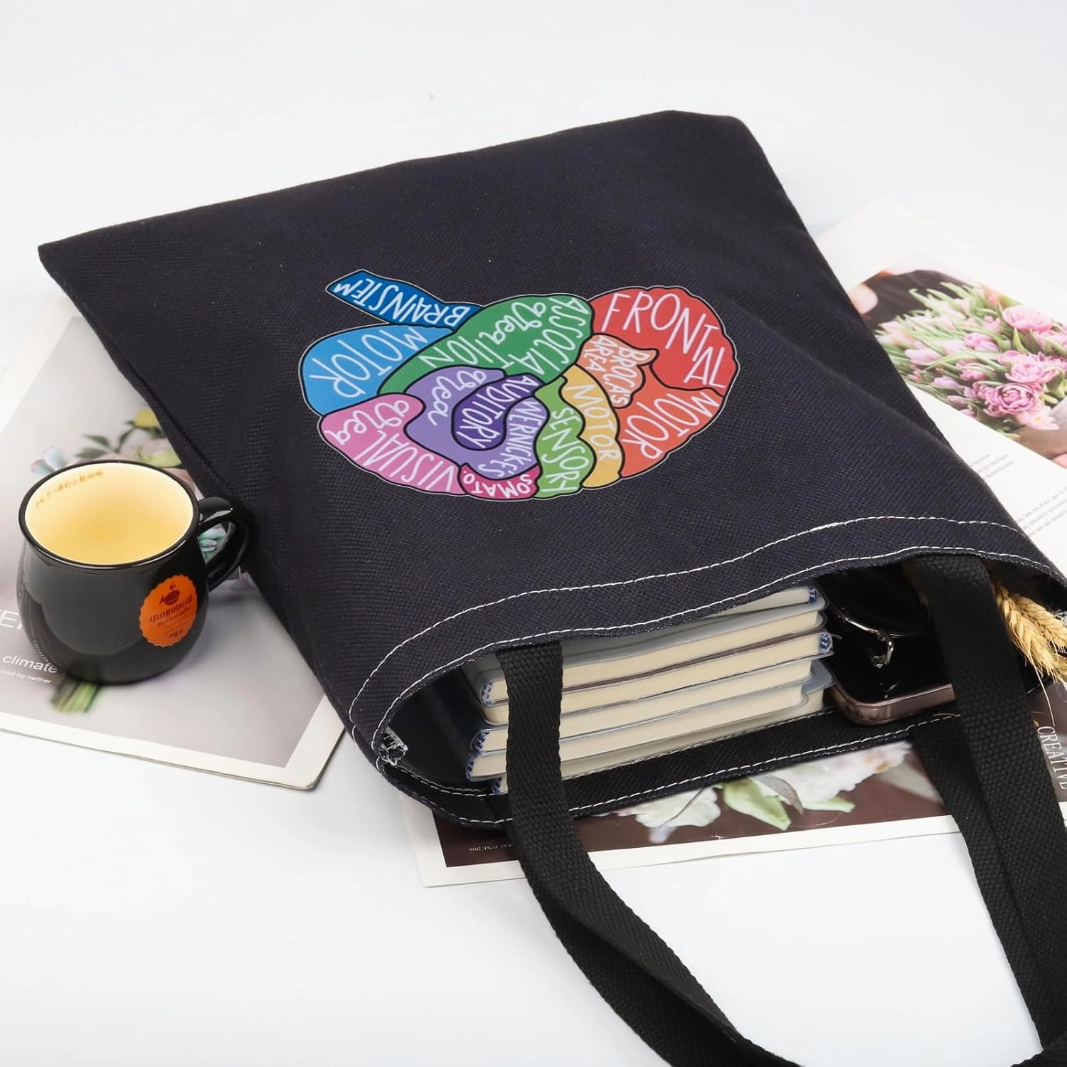 G2TUP Brain Anatomy Gift Neuroscience Cosmetic Bag Neurology Nurse Makeup Bag Nursing S-tudent Anatomical Layout Brain Zipper Travel Bag
