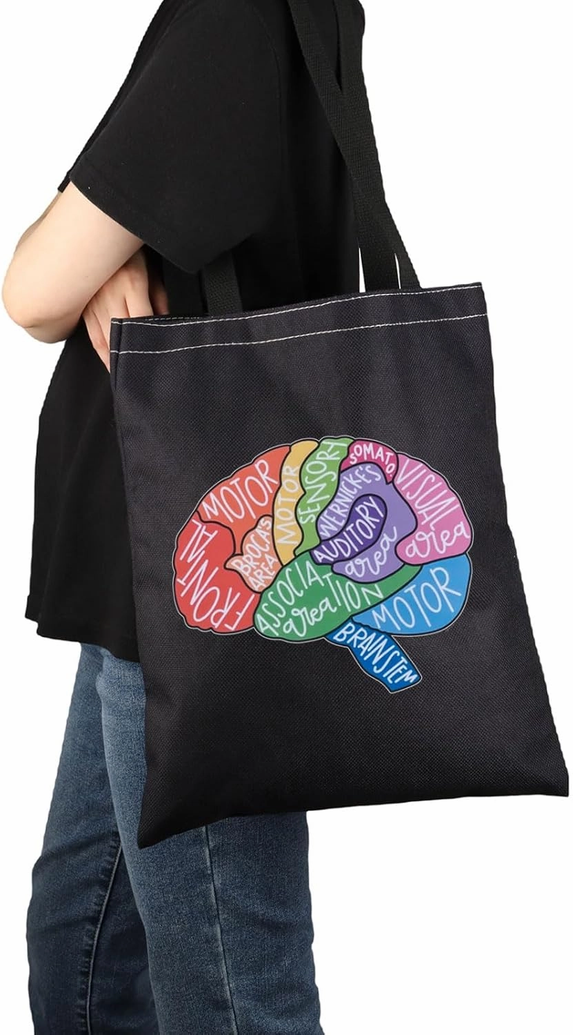G2TUP Brain Anatomy Gift Neuroscience Cosmetic Bag Neurology Nurse Makeup Bag Nursing S-tudent Anatomical Layout Brain Zipper Travel Bag
