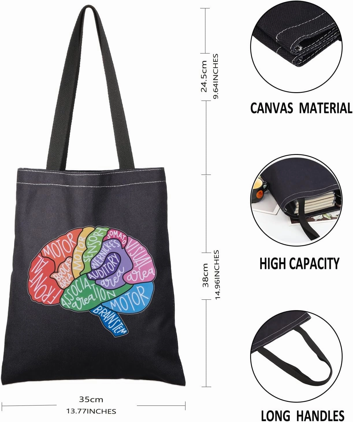G2TUP Brain Anatomy Gift Neuroscience Cosmetic Bag Neurology Nurse Makeup Bag Nursing S-tudent Anatomical Layout Brain Zipper Travel Bag