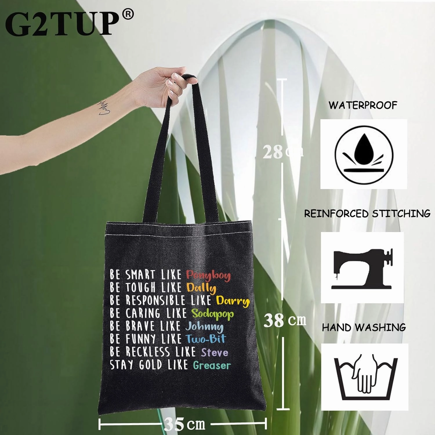 G2TUP Stay Pony Funny TV Show Inspired Shoulder Bag 80s Movie Tote Bag Book Lover Gift (Pony T)
