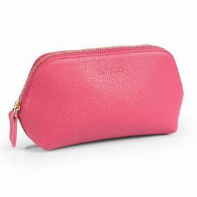 Genuine Leather Makeup Bag Cosmetic Pouch Travel Organizer Toiletry Clutch