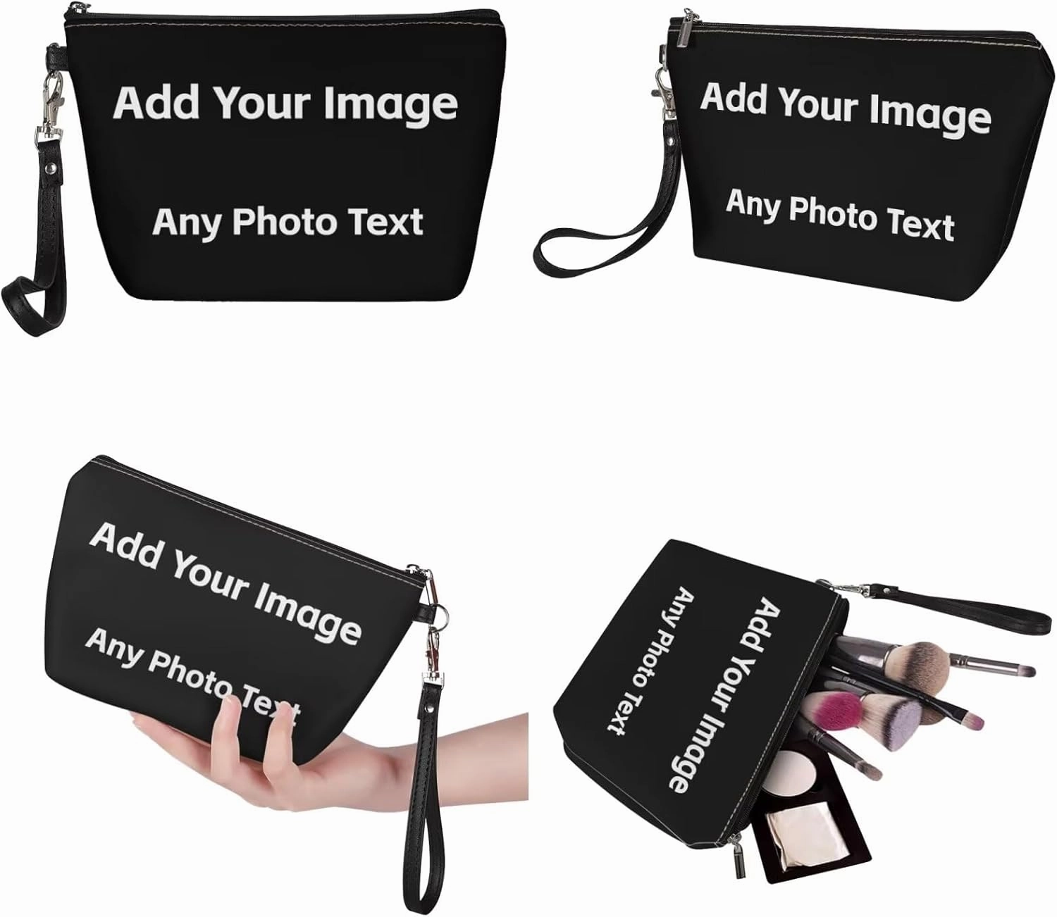 GIFTPUZZ Women Top Handle Bags Handbags with Zipper Leather Wallet Cash Card Phone Holder and Makeup Bag Set 3pcs