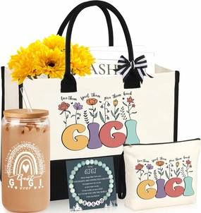 Gigi Gifts Gigi Birthday Gifts for Grandma Mother's day Birthday Gifts Set Tote Bag from Granddaughter Grandchildren Grandkids Christmas