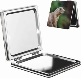 Gopher Pattern Women Mini Cosmetic Mirror Folding Portable Pocket Makeup Mirror
