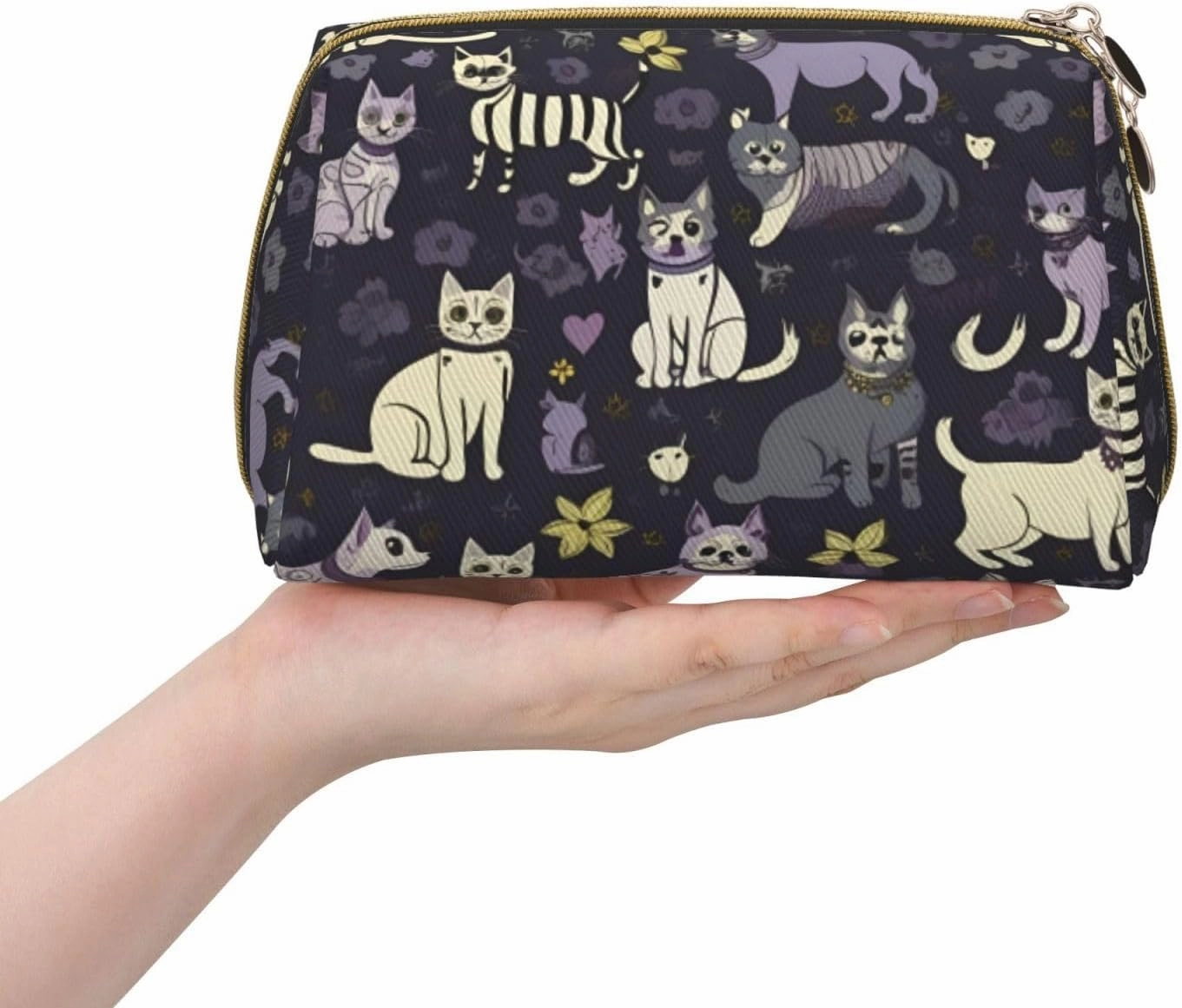 Goth Spooky Toiletry Pouch, Travel-Friendly Makeup Organizer For Makeup Brushes, Lipsticks