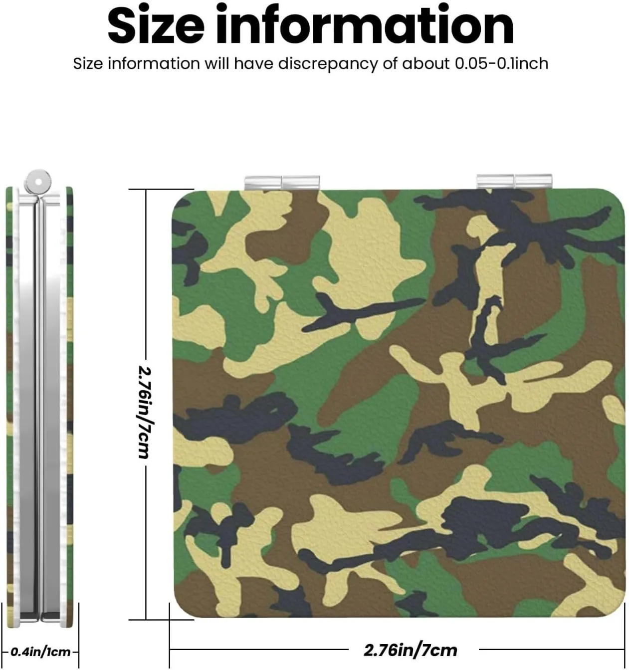 Green Camo Pattern Women Small Pocket Mirror Travel Cosmetic Mirror Folding Handheld Makeup Mirror