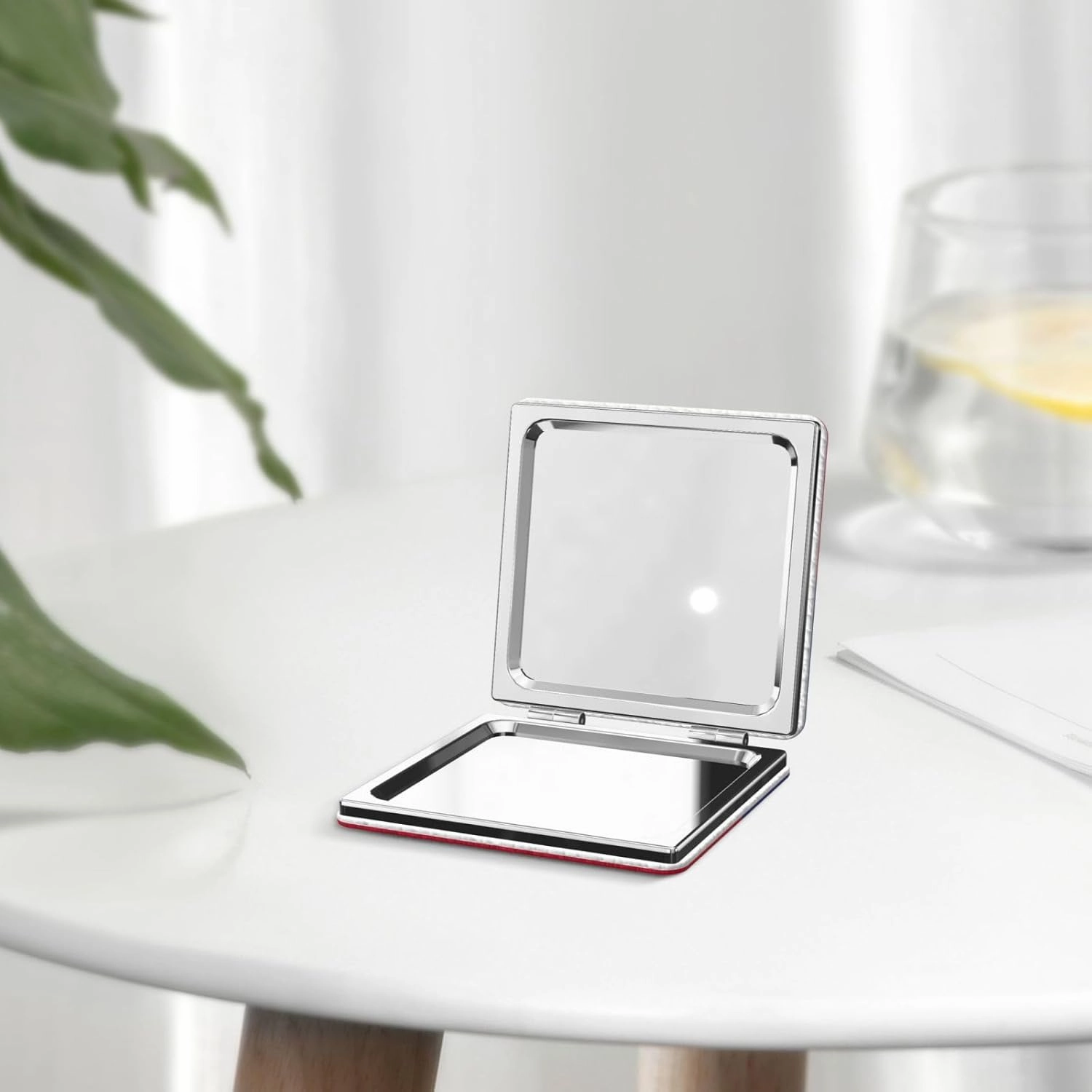 Haitian Flag Makeup Mirror Portable Folding Mini Mirror Double Sided Travel Makeup Mirror Square Handheld Pocket Mirror