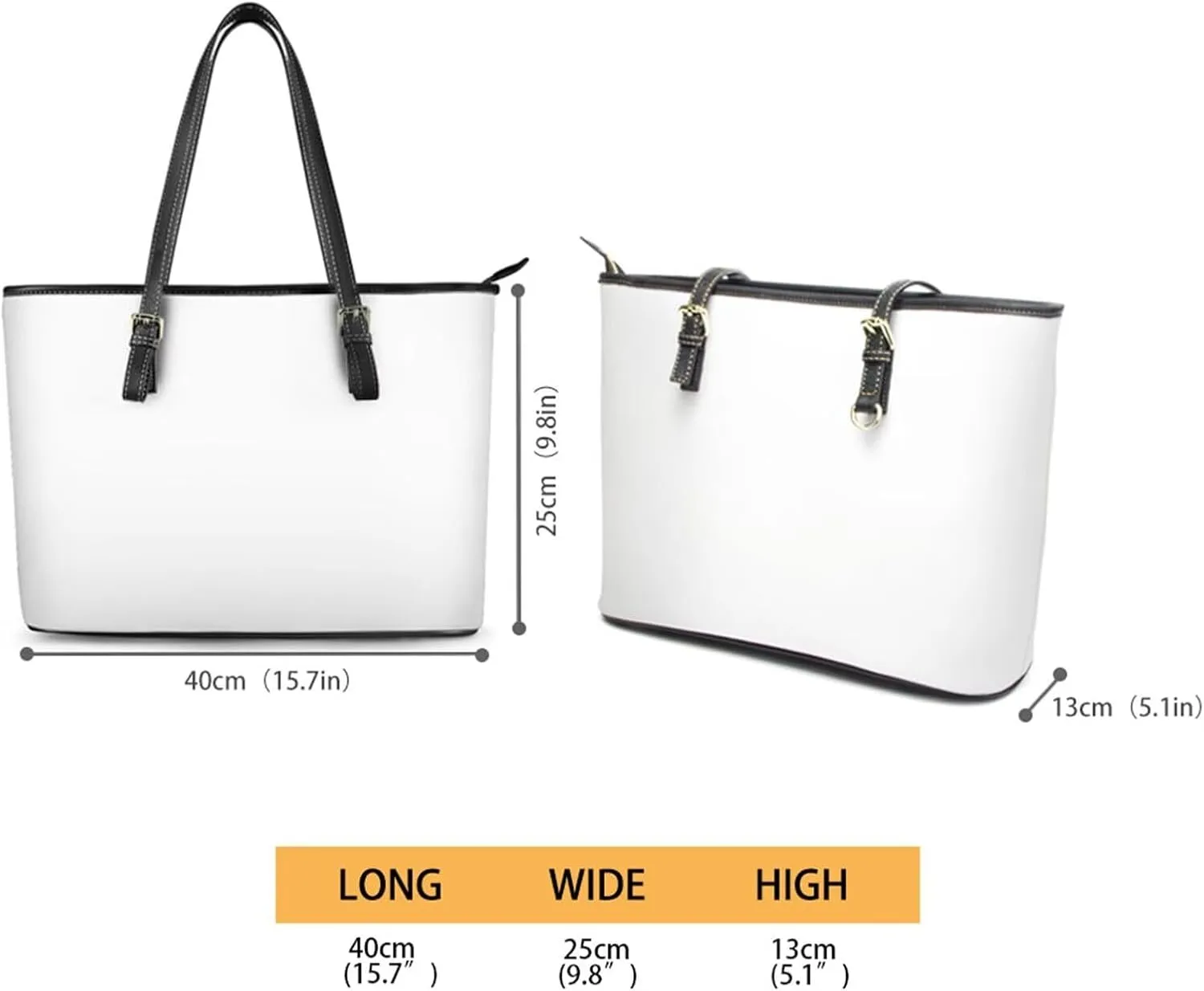 Handbag for Women PU Leather Tote Bag, French Countryside Style Zipper Large Shoulder Bag for Work, Travel,Shopping
