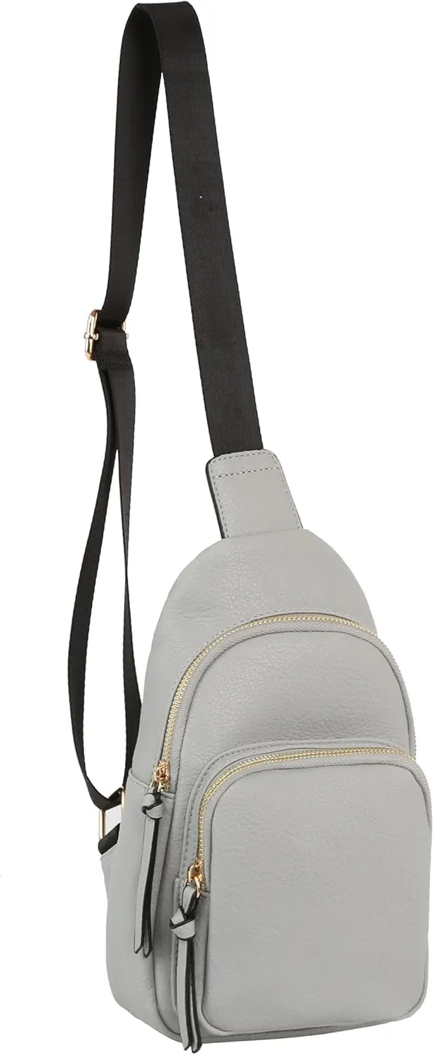 Handbag Republic Chic Simplicity PU Leather Crossbody Chest Bag with Adjustable Strap and Zipper Closure for Women