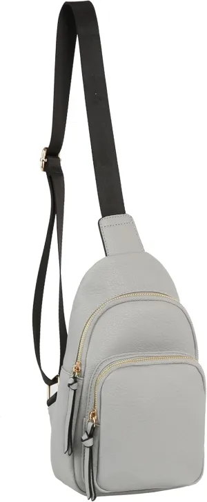 Handbag Republic Chic Simplicity PU Leather Crossbody Chest Bag with Adjustable Strap and Zipper Closure for Women