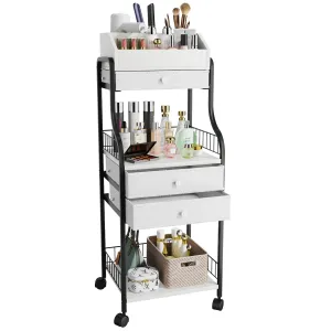 HapiRm Floor Makeup Organizer Storage - Vanity Skincare Make Up Organizers and Storage with Drawers, Cosmetics Display Cases Holder for Skin Care Nail Polish Perfume Makeup Brush