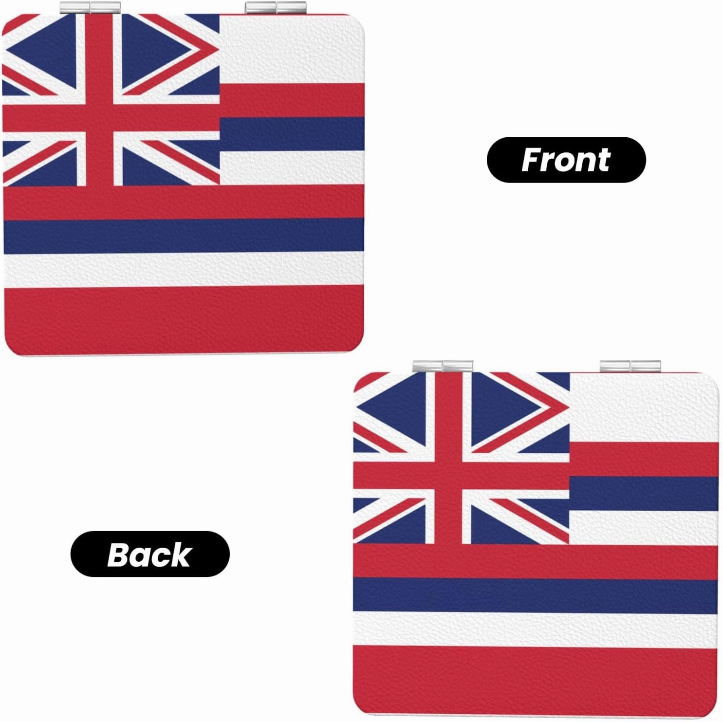 Hawaii Flag Makeup Mirror Portable Folding Mini Mirror Double Sided Travel Makeup Mirror Square Handheld Pocket Mirror