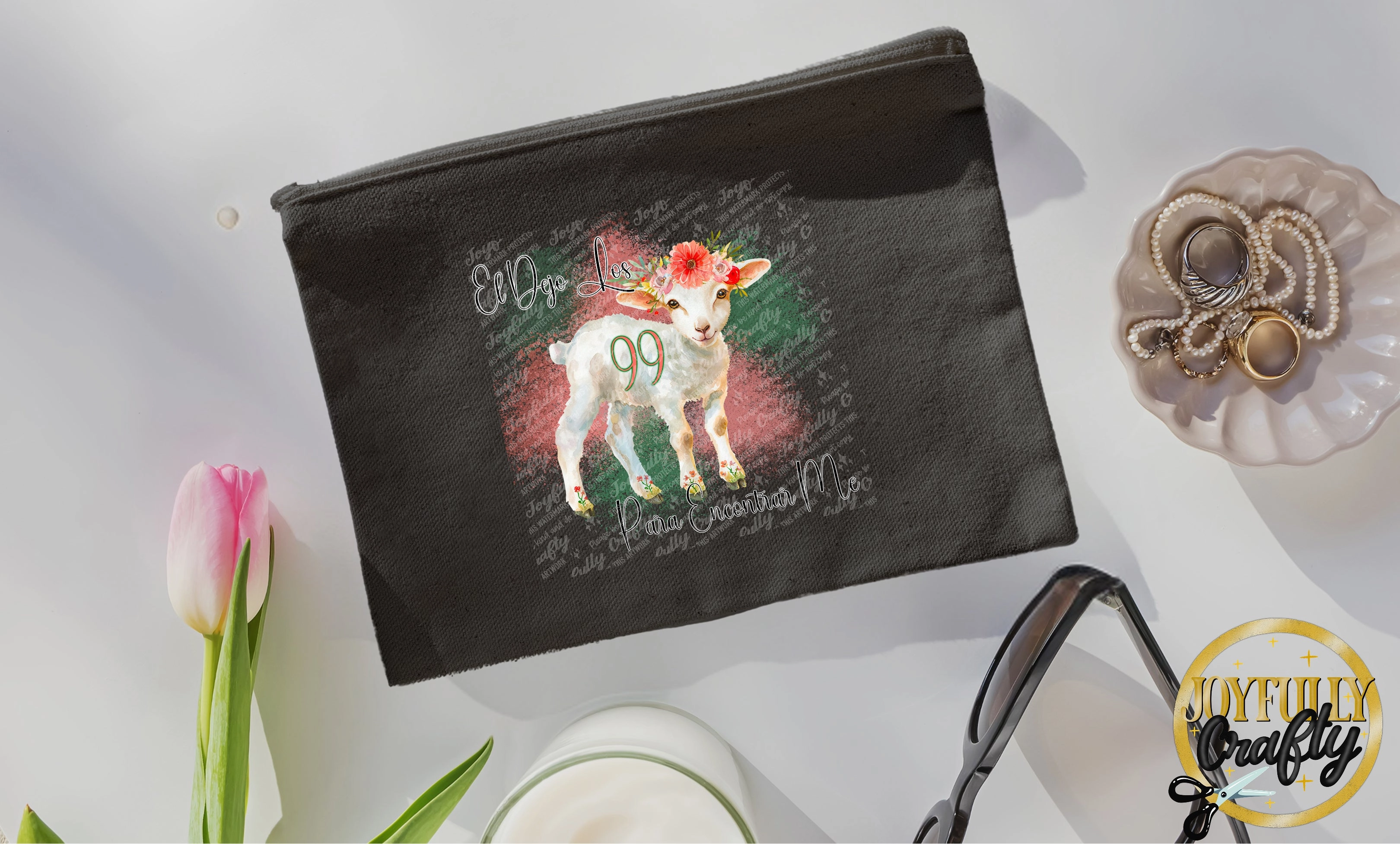 He Left The 99 Spanish Canvas Cosmetic Bag