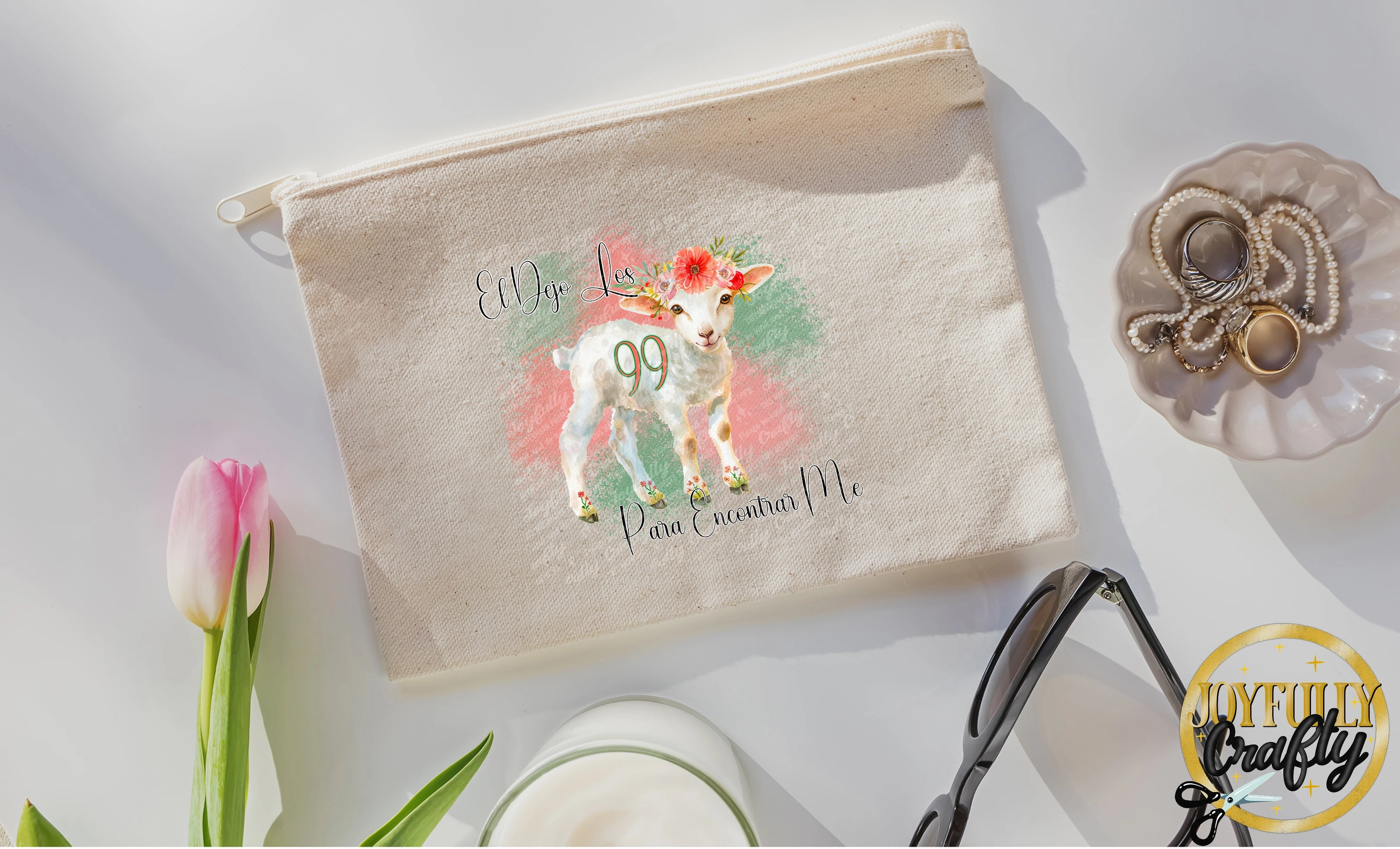 He Left The 99 Spanish Canvas Cosmetic Bag