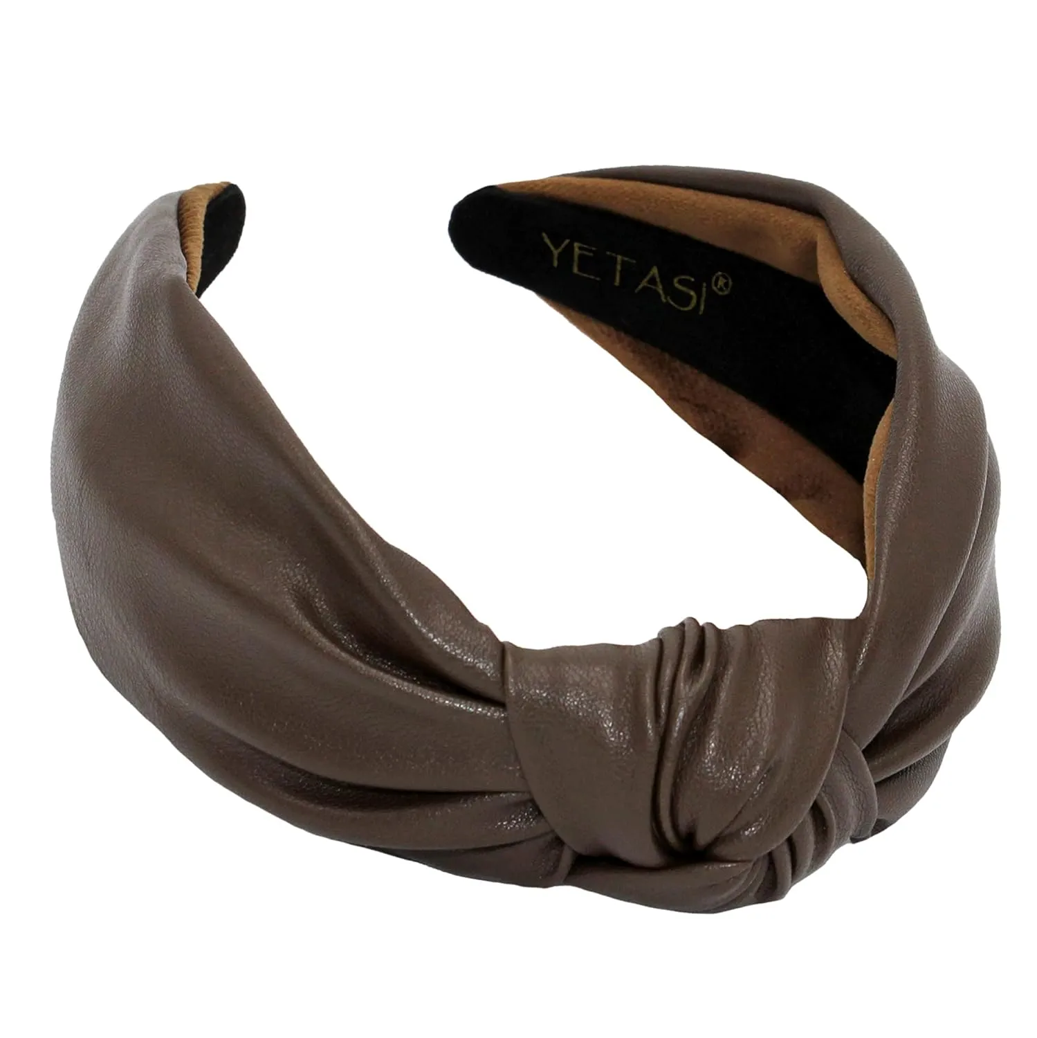 Headbands for Women Dark Brown Trendy Head bands for Women's Hair Leather Knotted Headband for Women is a Top Knot Womens Headbands Fashion Designer