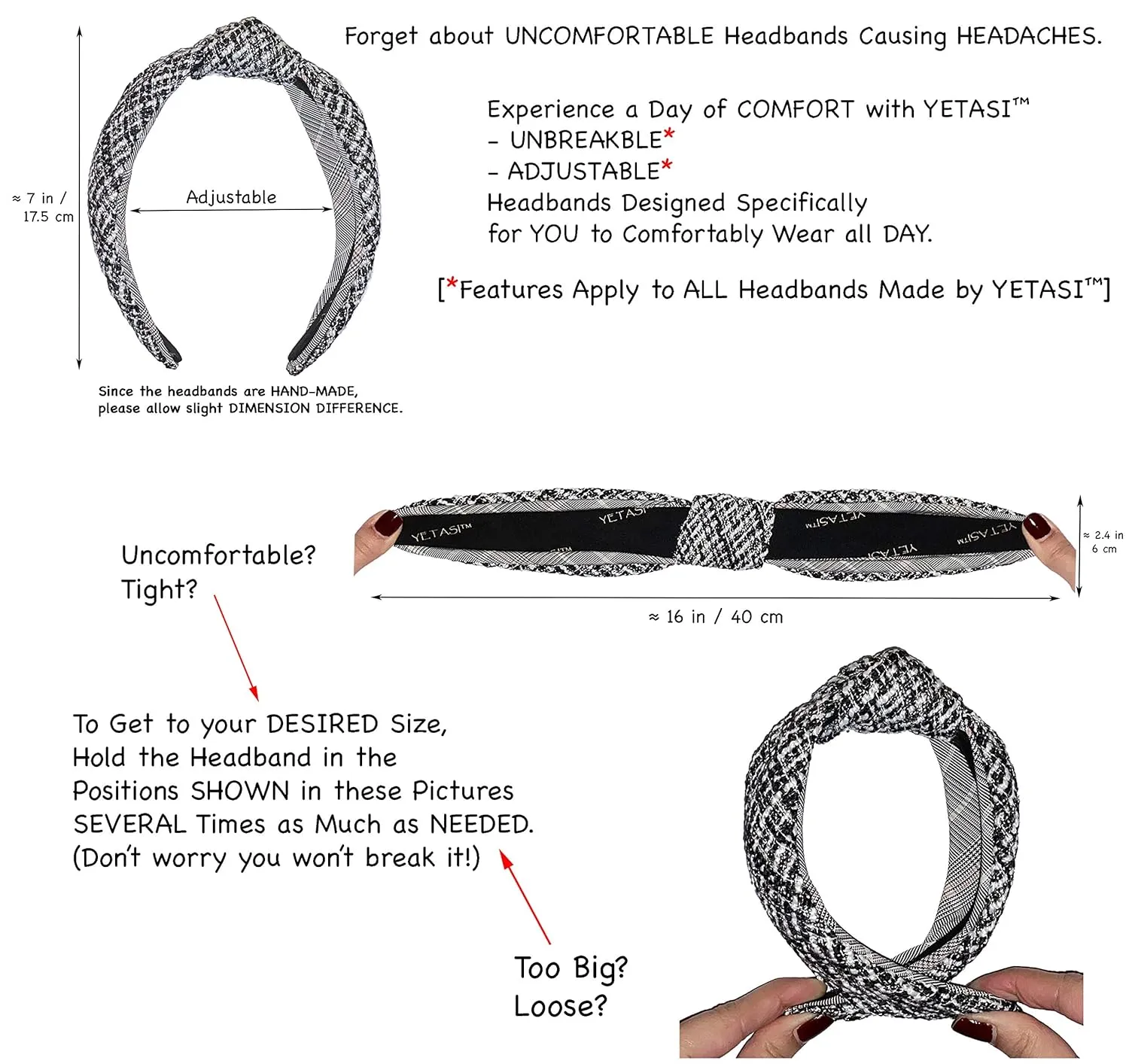 Headbands for Women Dark Brown Trendy Head bands for Women's Hair Leather Knotted Headband for Women is a Top Knot Womens Headbands Fashion Designer