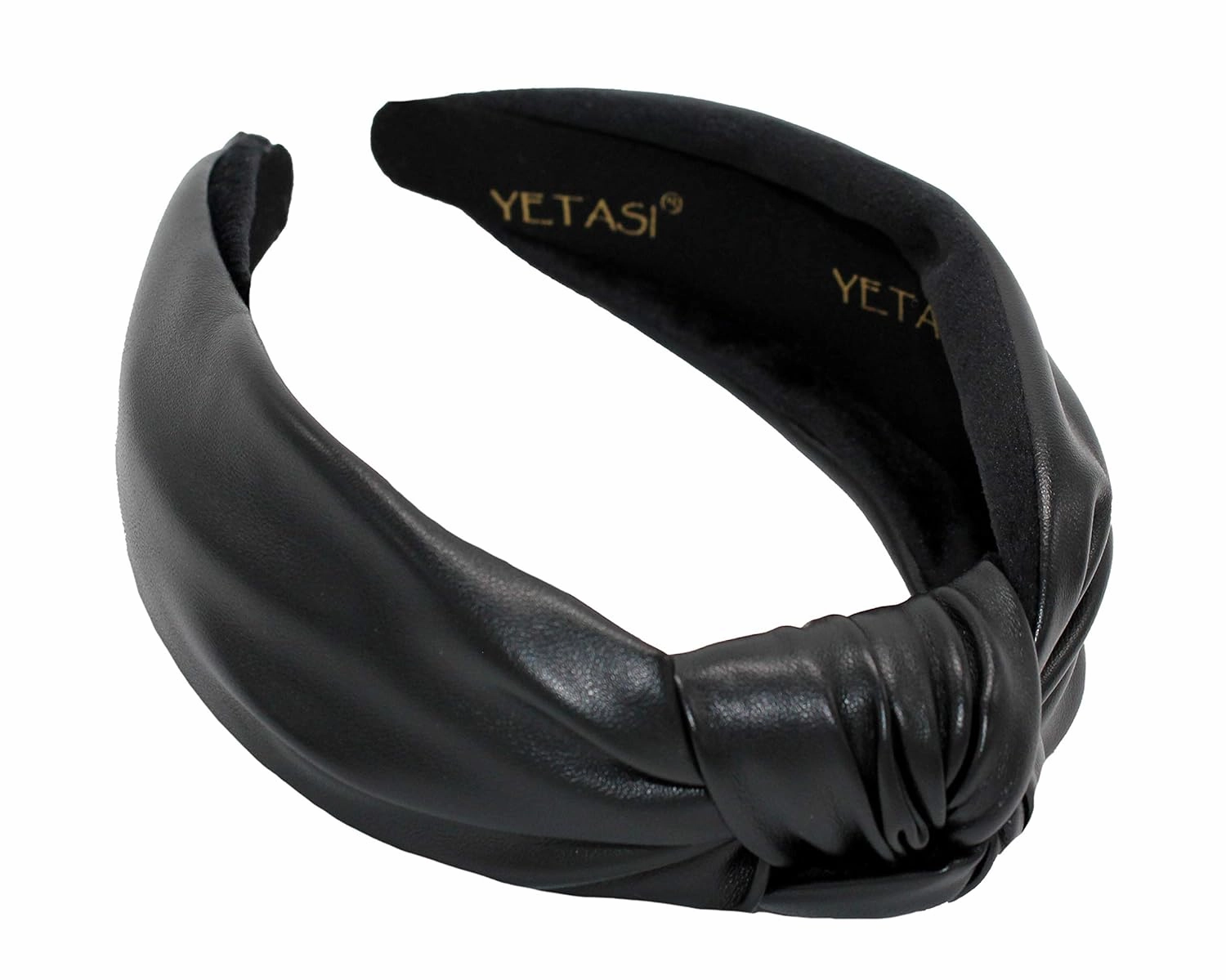 Headbands for Women Black Trendy Head bands for Women's Hair Leather Knotted Headband for Women is a Top Knot Womens Fashion Designer