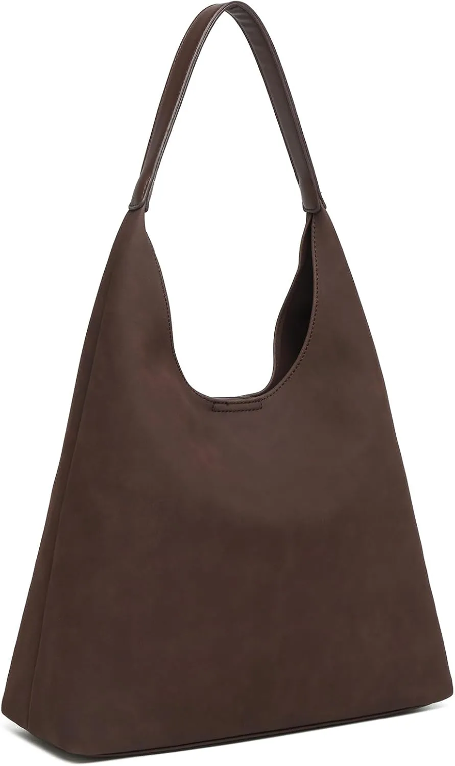 Hobo Bags for Women, Slouchy Handbag Vegan Leather Shoulder Purse 2pcs Work Tote