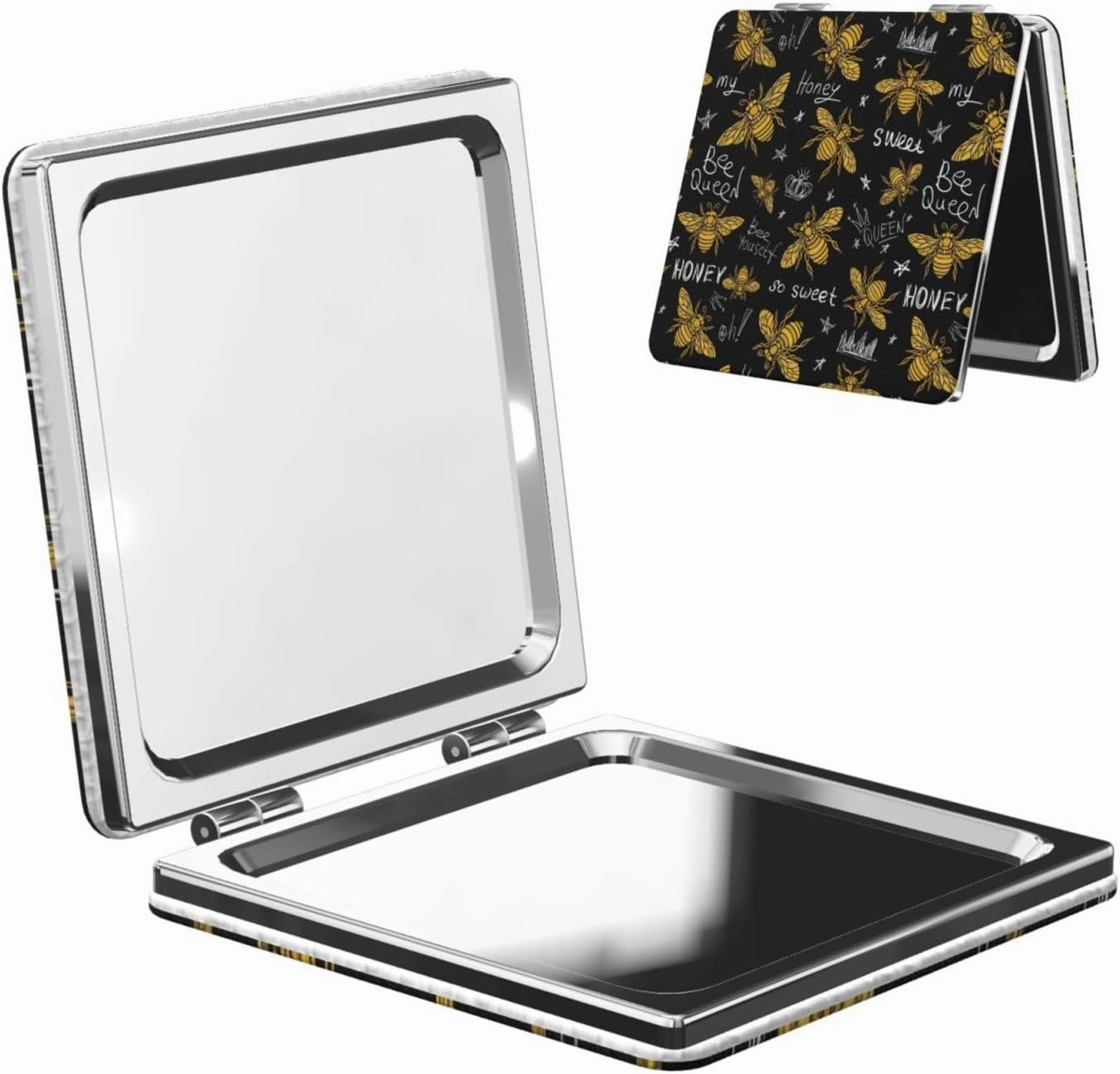 Honey Bee Women Mini Cosmetic Mirror Folding Portable Pocket Makeup Mirror
