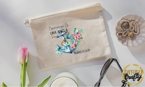 Hope Anchors The Soul Spanish Canvas Cosmetic Bag