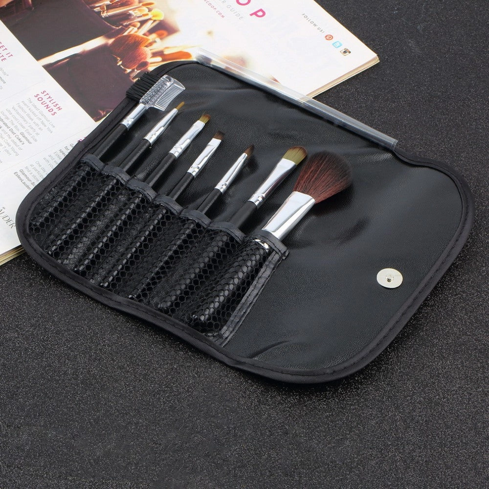 Hot Professional Goat Hair 7Pcs Makeup Brush Set Tools Cosmetic Make Up Brush Set