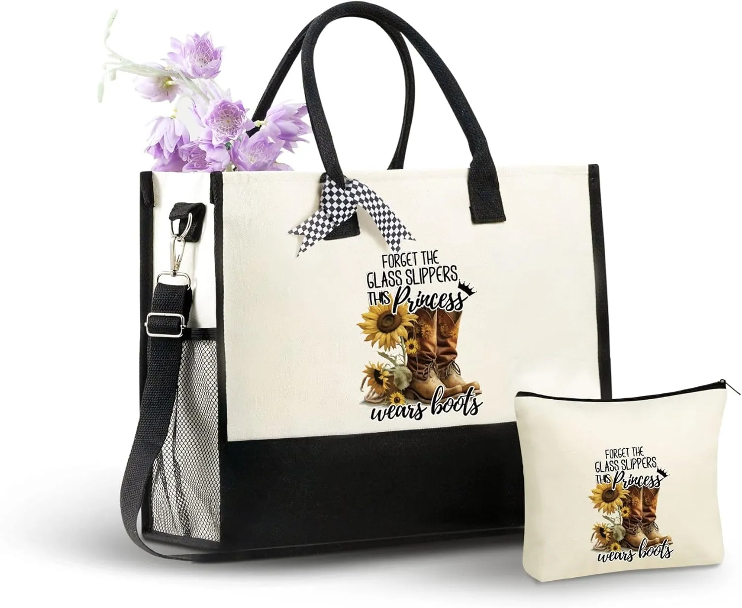 InnoBeta Country Girl Gifts for Women Canvas Tote Bag, Country Girl Gifts Tote with Top Zipper Closure and Shoulder Strap for Birthday, Mother's Day, Christmas