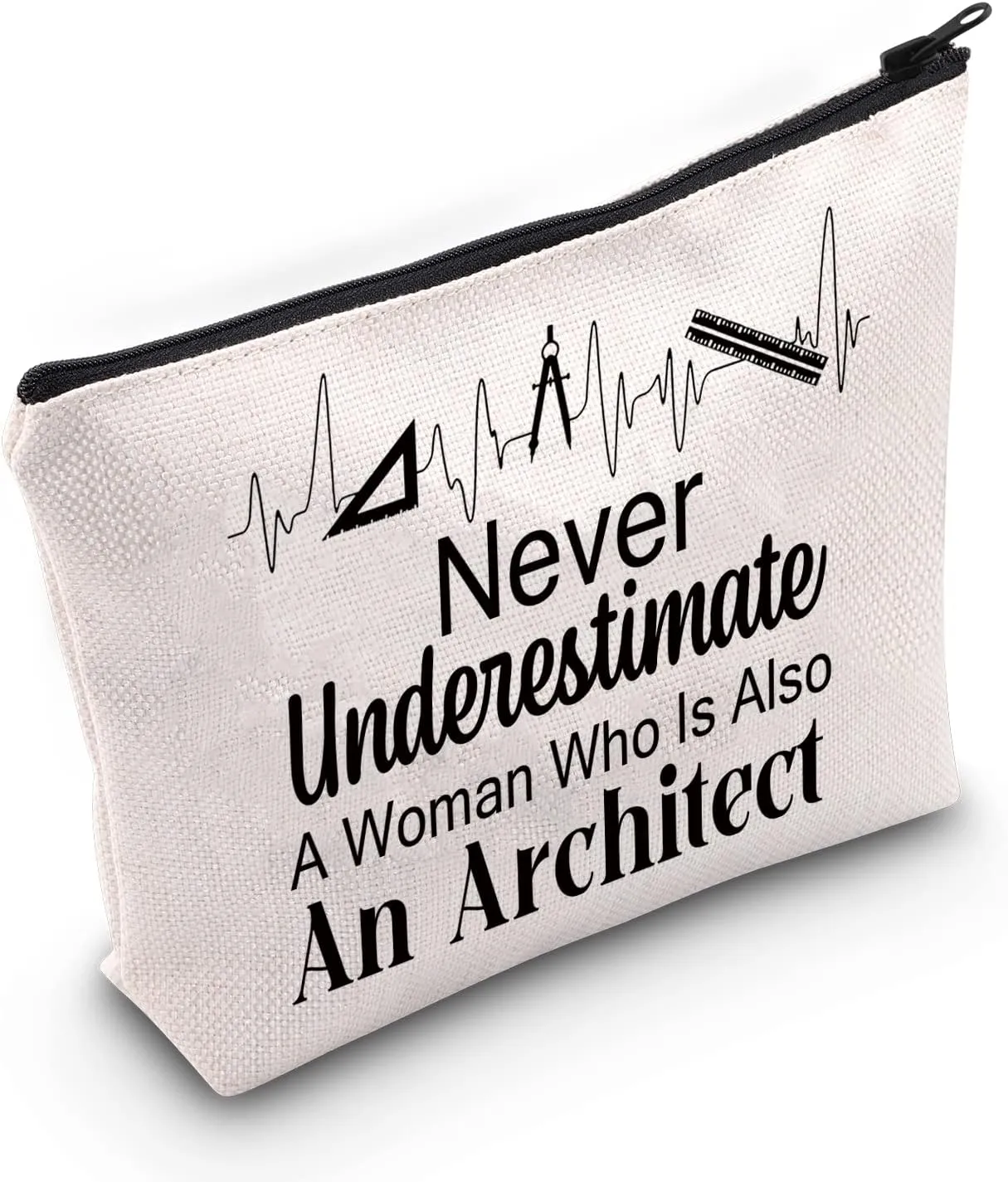 JNIAP Architecture Cosmetic Bag Architect Gift Never Underestimate A Woman Who Is An Architect Makeup Bag Architect Gift(An Architect Bag)