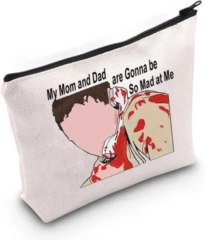 JNIAP Horror Movie Gift Stu Macher Cosmetic Bag Scary Movie Lover Fan Makeup Zipper Pouch My Mom And Dad Are Gonna Be So Mad At Me Travel Bag(my mom and dad)