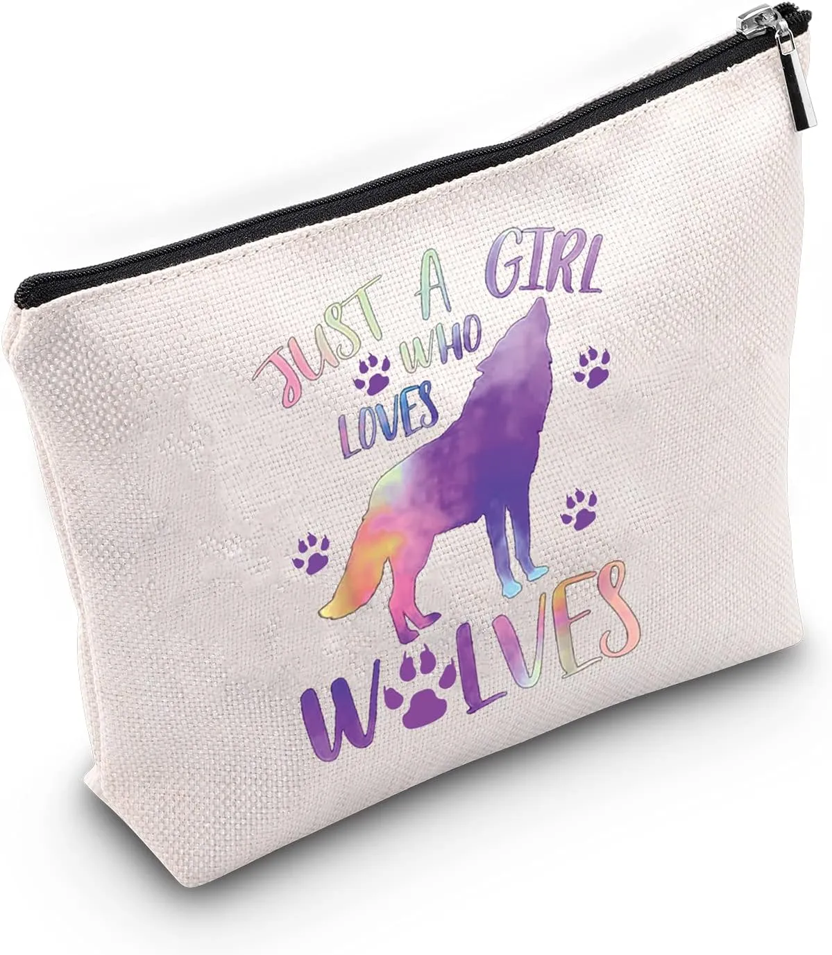 JNIAP Howling Wolf Gift Wolf Lover Gift Loves Wolves Makeup Bag Cosmetic Zipper Pouch Travel Toiletry Bag (wolf bag)