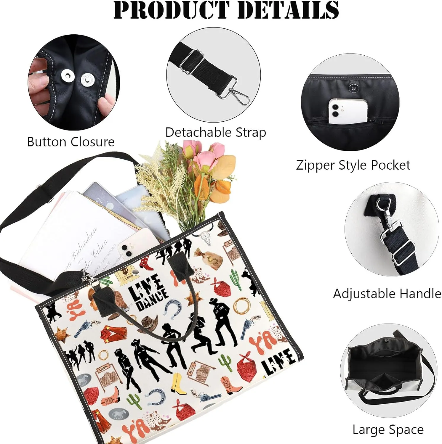 JNIAP Line Dance Crossbody Bag Country Music Line Dancing Gifts Line Dancer Shoulder Bags Line Dance Lover Gifts