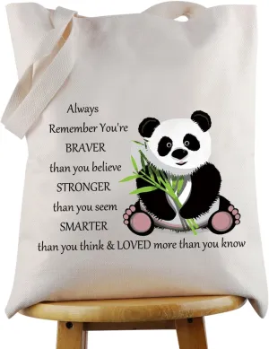 JNIAP Panda Tote Shoulder Bag Animal Panda Lover Gift for Women Birthday Christmas Day Gift (Panda Tote)
