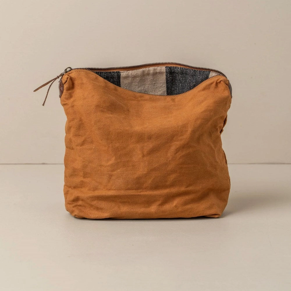 Journey Makeup Canvas Bag - Cinnamon