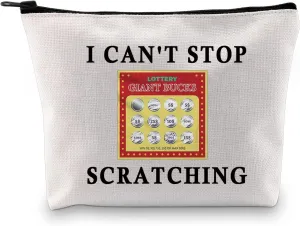 JXGZSO Funny Lucky Scratch Tickets Makeup Bag I Can't Stop Scratching Lotto ticket Cosmetic Bag Scratching Game Gift For Women OCD (Lotto ticket)