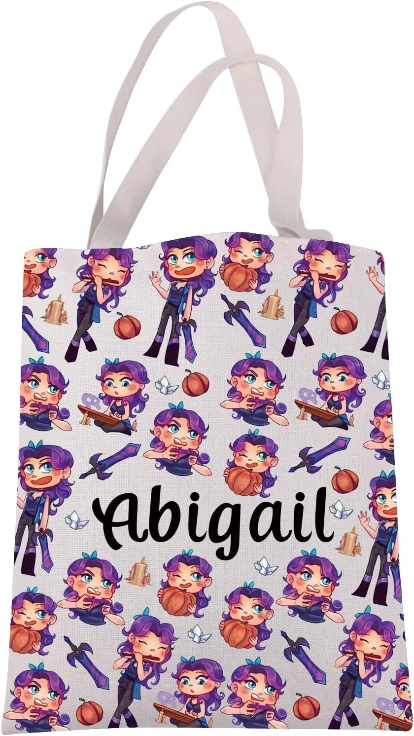 JXGZSO Valley Video Game Canvas Tote Bag Valley Game Inspired Gift Cartoon Character Shoulder Bag Farming Country Game Gift