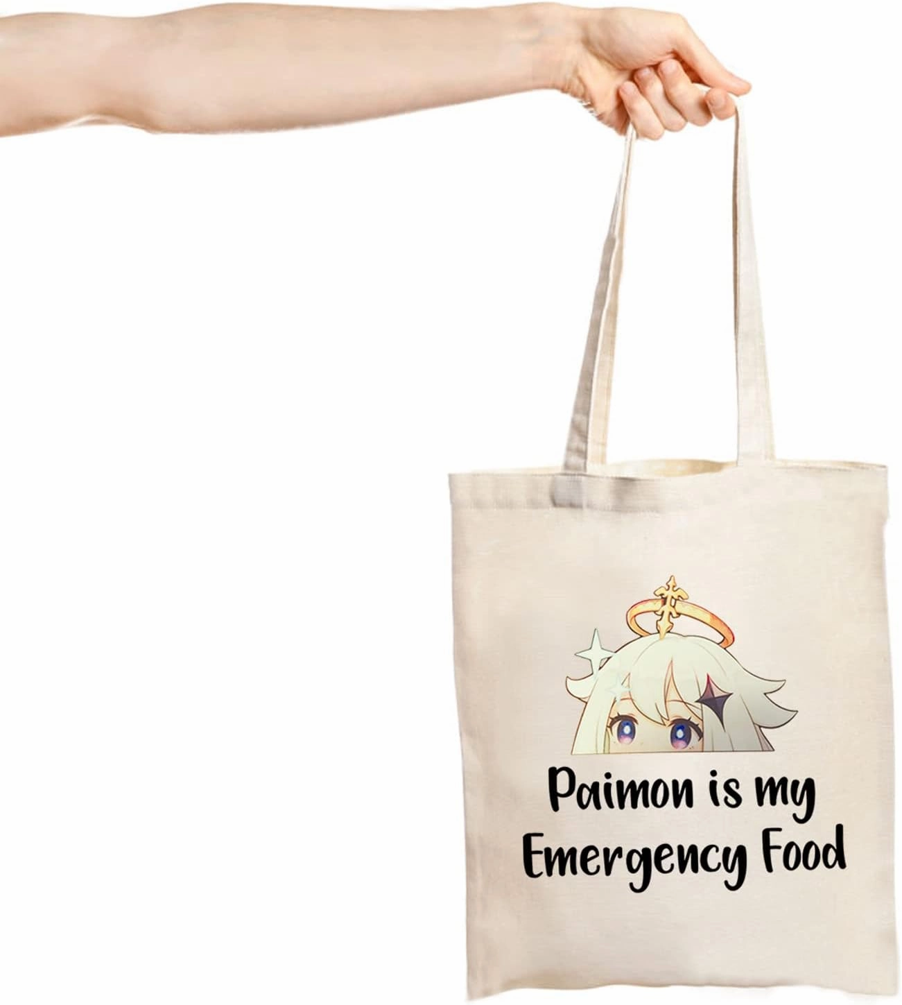 JXGZSO Anime Inspired Novelty Cosmetic Bag Paimon is my Emergency Food Traveller Gift Anime Lover Gift (Paimon shopping)