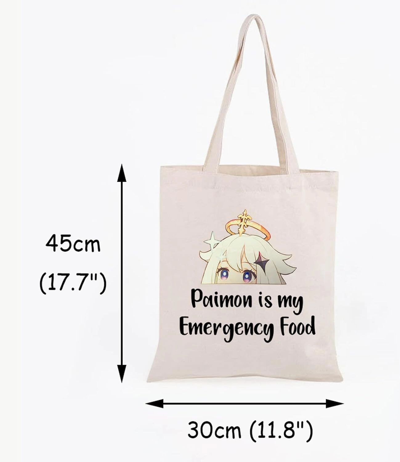 JXGZSO Anime Inspired Novelty Cosmetic Bag Paimon is my Emergency Food Traveller Gift Anime Lover Gift (Paimon shopping)