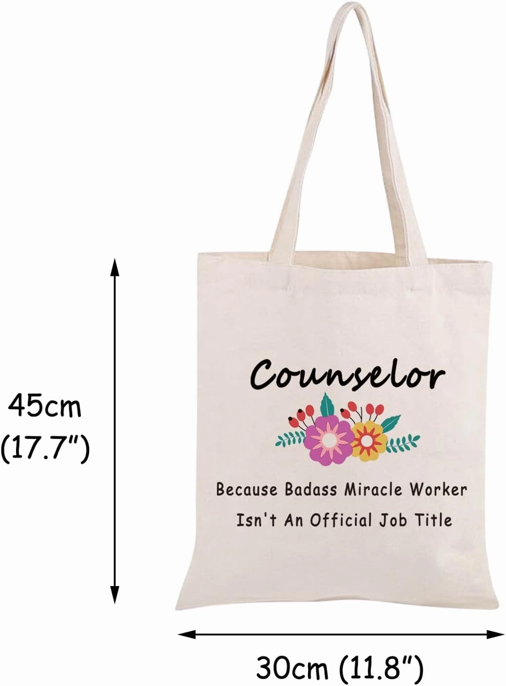 JXGZSO Counselor Graduation Gift Because Badass Miracle Worker Isn't An Official Job Tittle Shopping Bag Graduation Gift For Teacher Counselor
