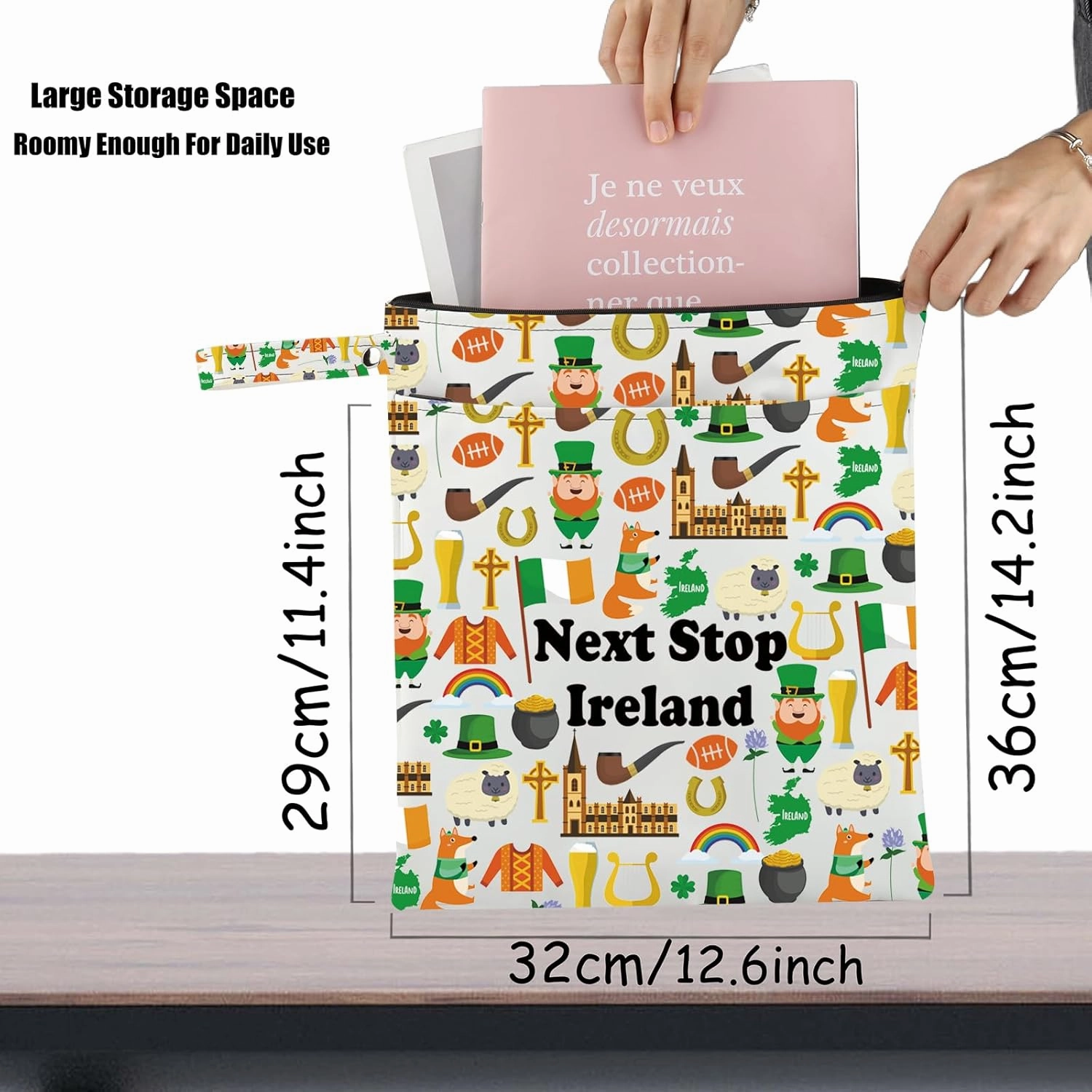 JXGZSO Ireland Trip Gift Next Stop Ireland Cosmetic Bag Ireland Travel Pouch Ireland Vacation Makeup Bag Traveler Gift