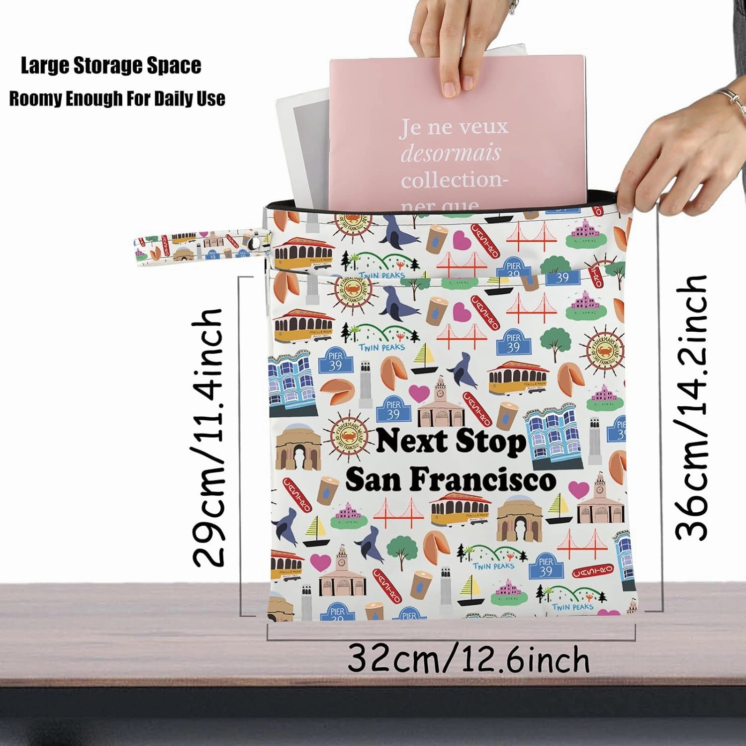 JXGZSO San Francisco Travel Gift Next Stop San Francisco Makeup Bag San Francisco Trip Cosmetic Bag San Francisco Souvenir Gift