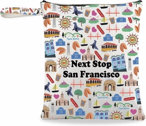 JXGZSO San Francisco Travel Gift Next Stop San Francisco Makeup Bag San Francisco Trip Cosmetic Bag San Francisco Souvenir Gift