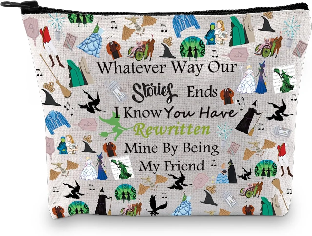 JYTAPP Musical Cosmetic Makeup Bag Witch Villains Fans Merchandise Witch Zipper Pouch Gift Witch Musical Gift