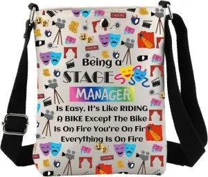 JYTAPP Stage Manager Cosmetic Makeup Bag Drama Major Gift Being a Stage Manager Musical Comedy Tragedy Mask Gift (Crossbody Bag)