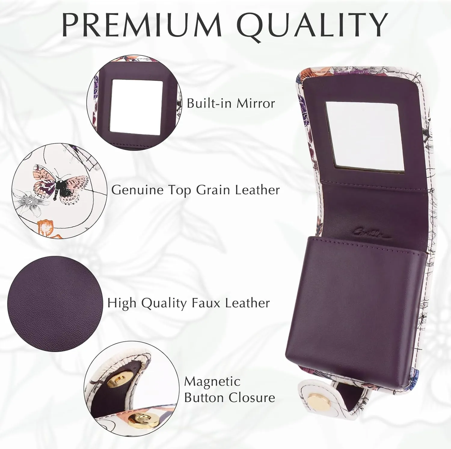 kilofly Genuine Leather Double Lipstick Case Cosmetic Makeup Holder   Gift Box