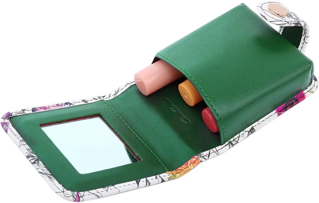 kilofly Genuine Leather Double Lipstick Case Cosmetic Makeup Holder   Gift Box