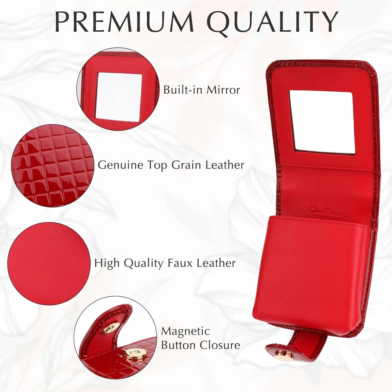 kilofly Genuine Leather Double Lipstick Case Cosmetic Makeup Holder   Gift Box