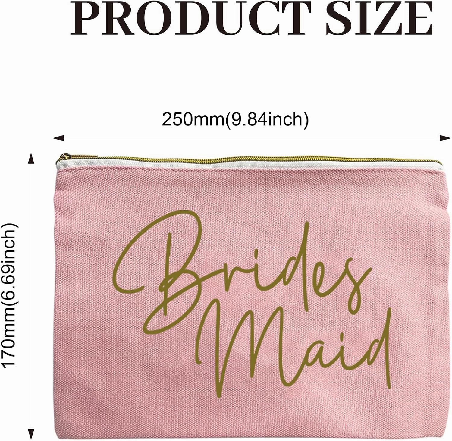 LADY&HOME Bridesmaid Makeup Bag Bride Vibe Team Bride Makeup Bag Wedding Party Cosmetic Bag Bridesmaid Proposal Gifts for Bridal Shower,Wedding,Bachelorette